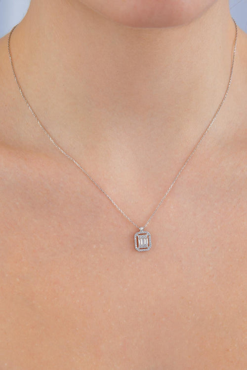 14ct Gold Baguette Necklace